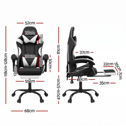 Artiss Ergonomic Gaming Office Chair with 2 Point Message Black