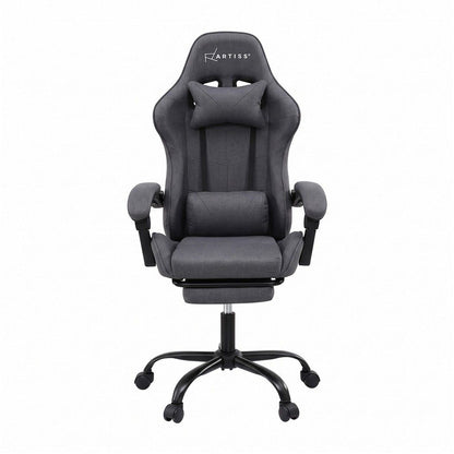 Artiss Gaming Office Chair Fabric Ergonomic with 2 Point Message Grey-Furniture > Office > Office &amp; Desk Chairs-PEROZ Accessories