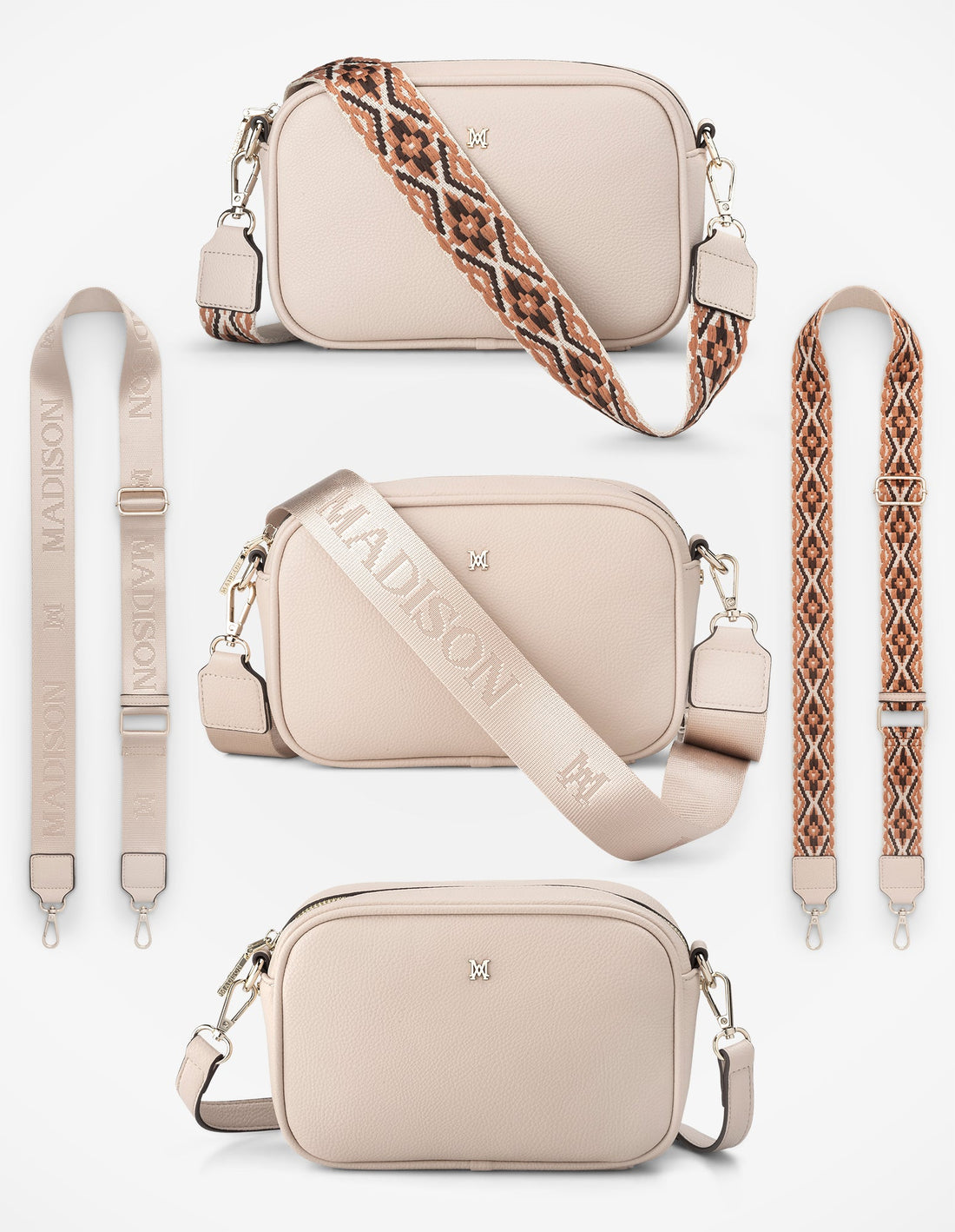 Monica Crossbody Bag &amp; 3 Straps - One Bag 3 Ways-Handbags-PEROZ Accessories