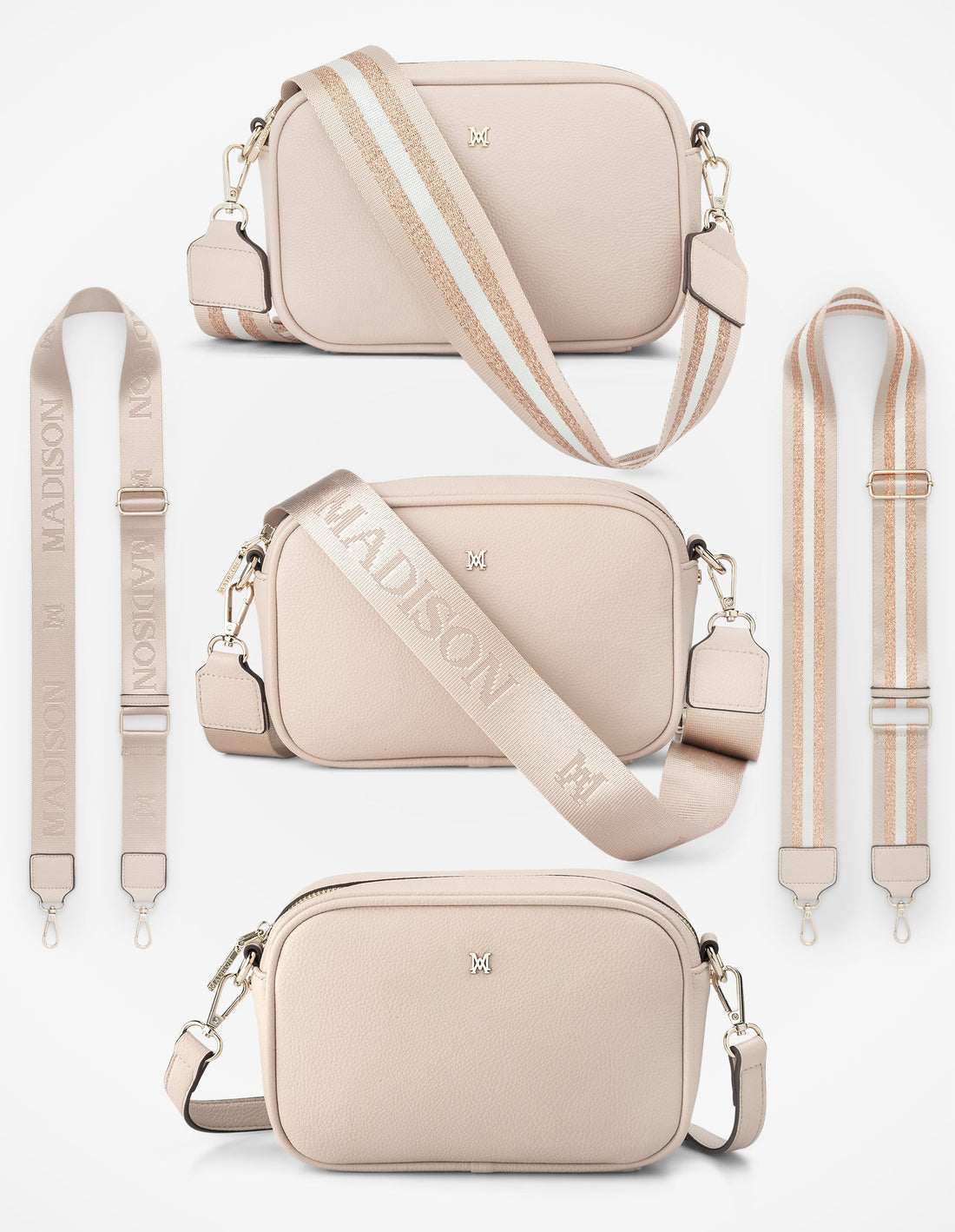 Monica Crossbody Bag & 3 Straps - One Bag 3 Ways-Handbags-PEROZ Accessories