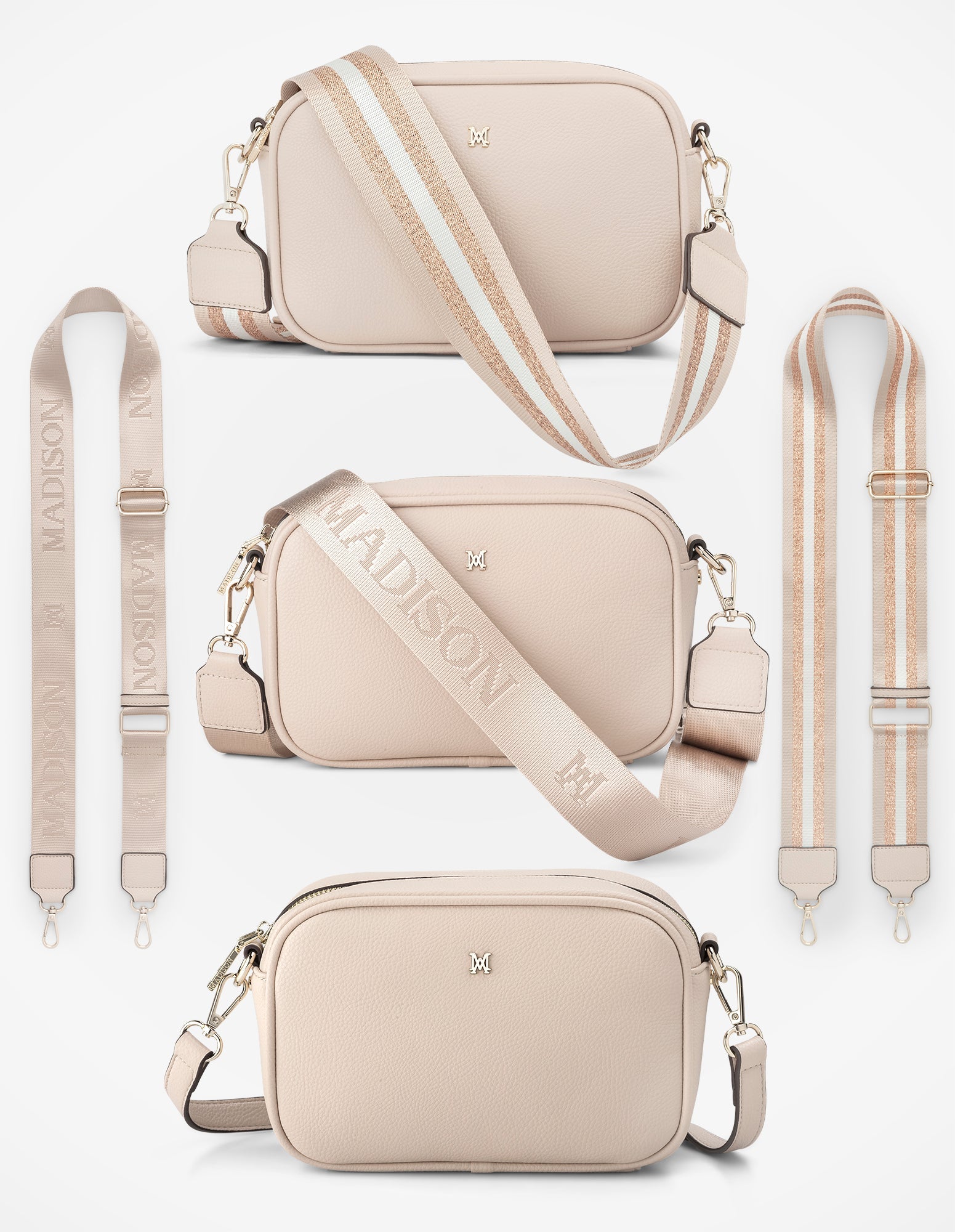 Monica Crossbody Bag &amp; 3 Straps - One Bag 3 Ways-Handbags-PEROZ Accessories