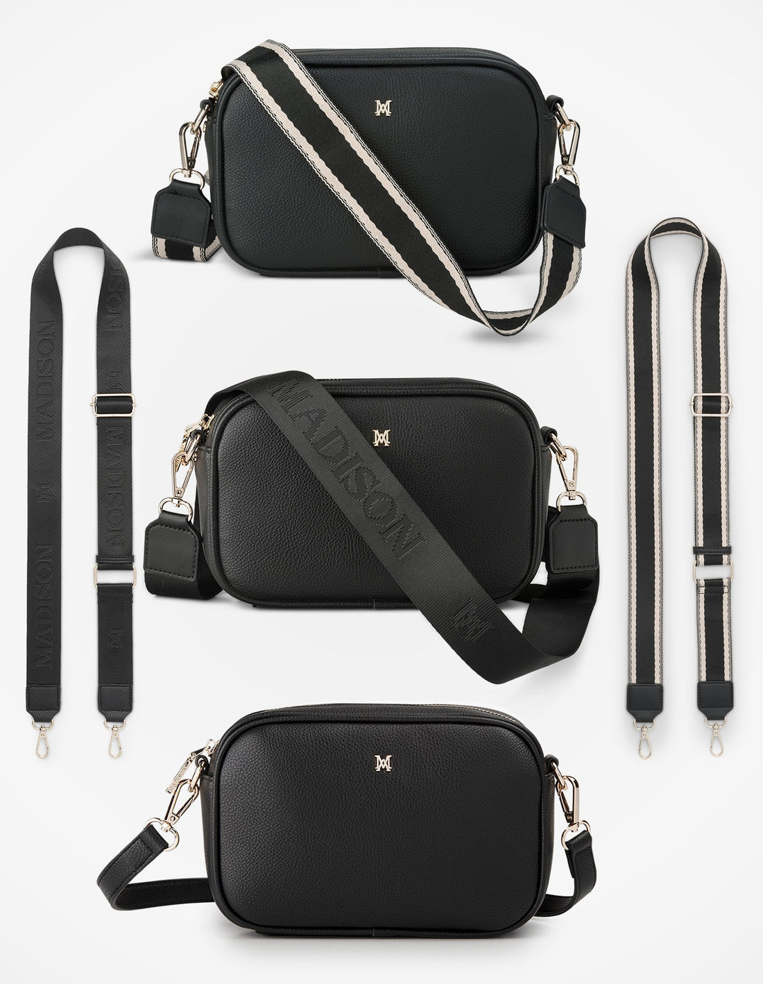 Monica Crossbody Bag &amp; 3 Straps - One Bag 3 Ways-Handbags-PEROZ Accessories