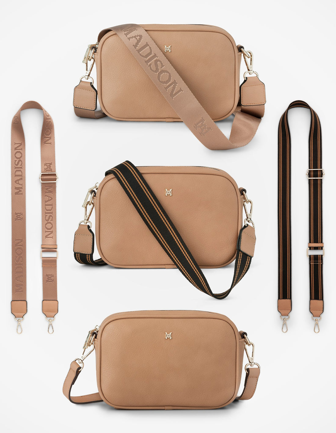 Monica Crossbody Bag & 3 Straps - One Bag 3 Ways-Handbags-PEROZ Accessories