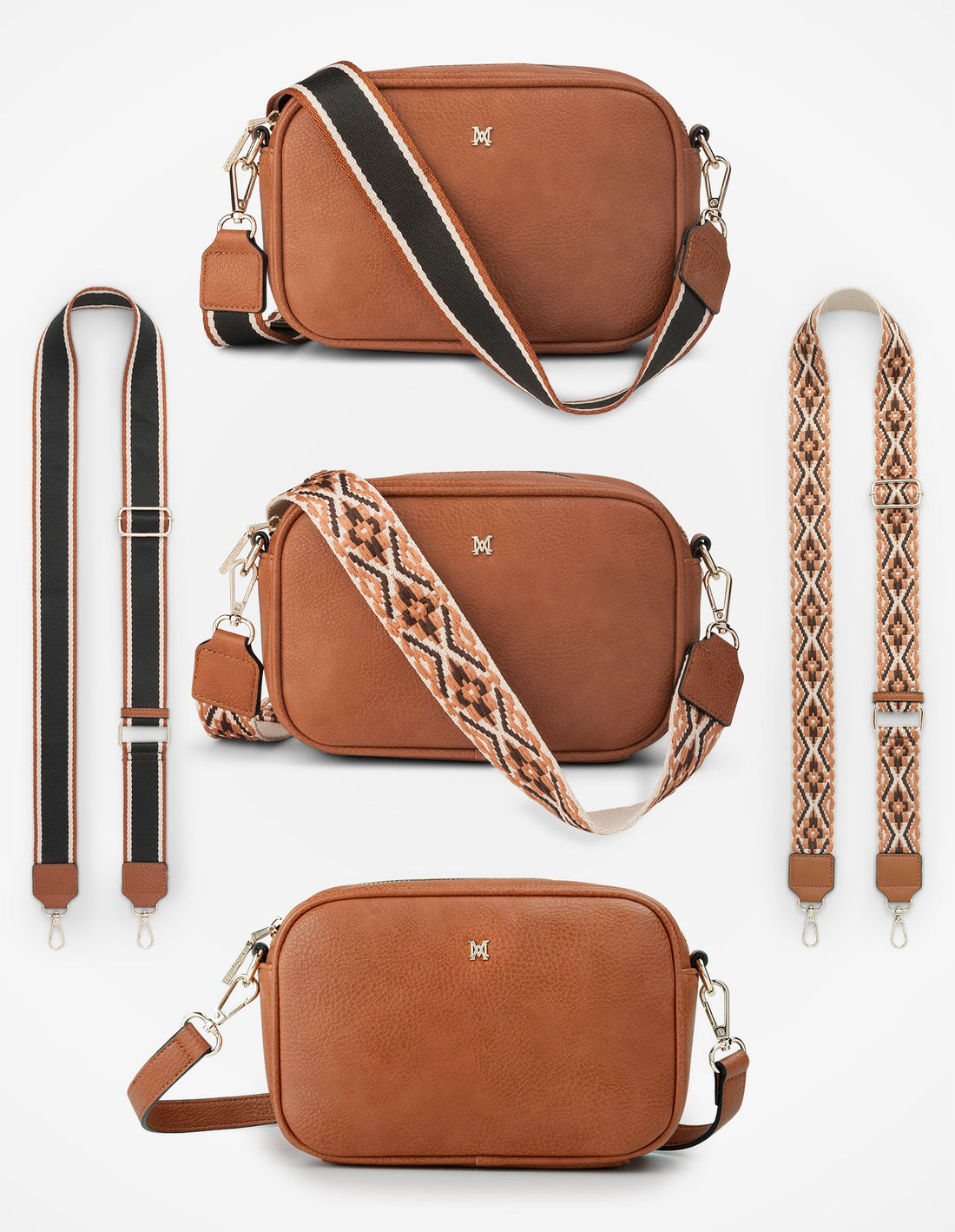 Monica Crossbody Bag &amp; 3 Straps - One Bag 3 Ways-Handbags-PEROZ Accessories