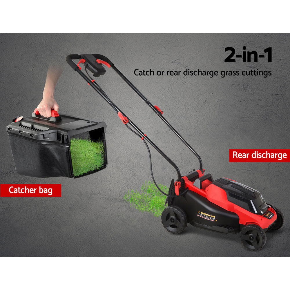 Giantz Lawn Mower Cordless 40V Battery Electric Lawnmower 34cm Width-Home &amp; Garden > Garden Tools-PEROZ Accessories