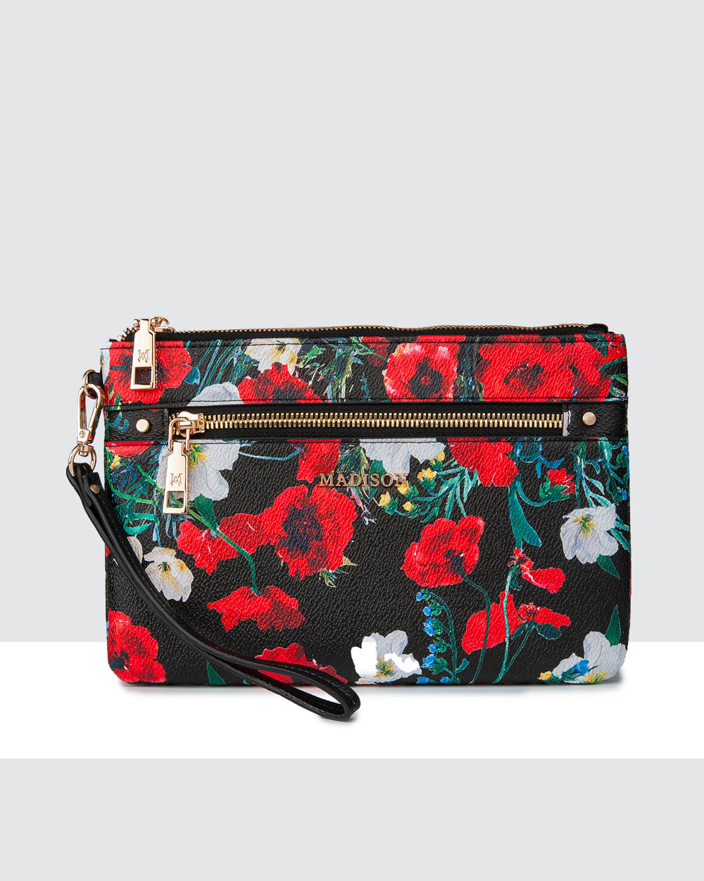 Eliza Large Zip Pouch With Wrist Strap-Wallets-PEROZ Accessories