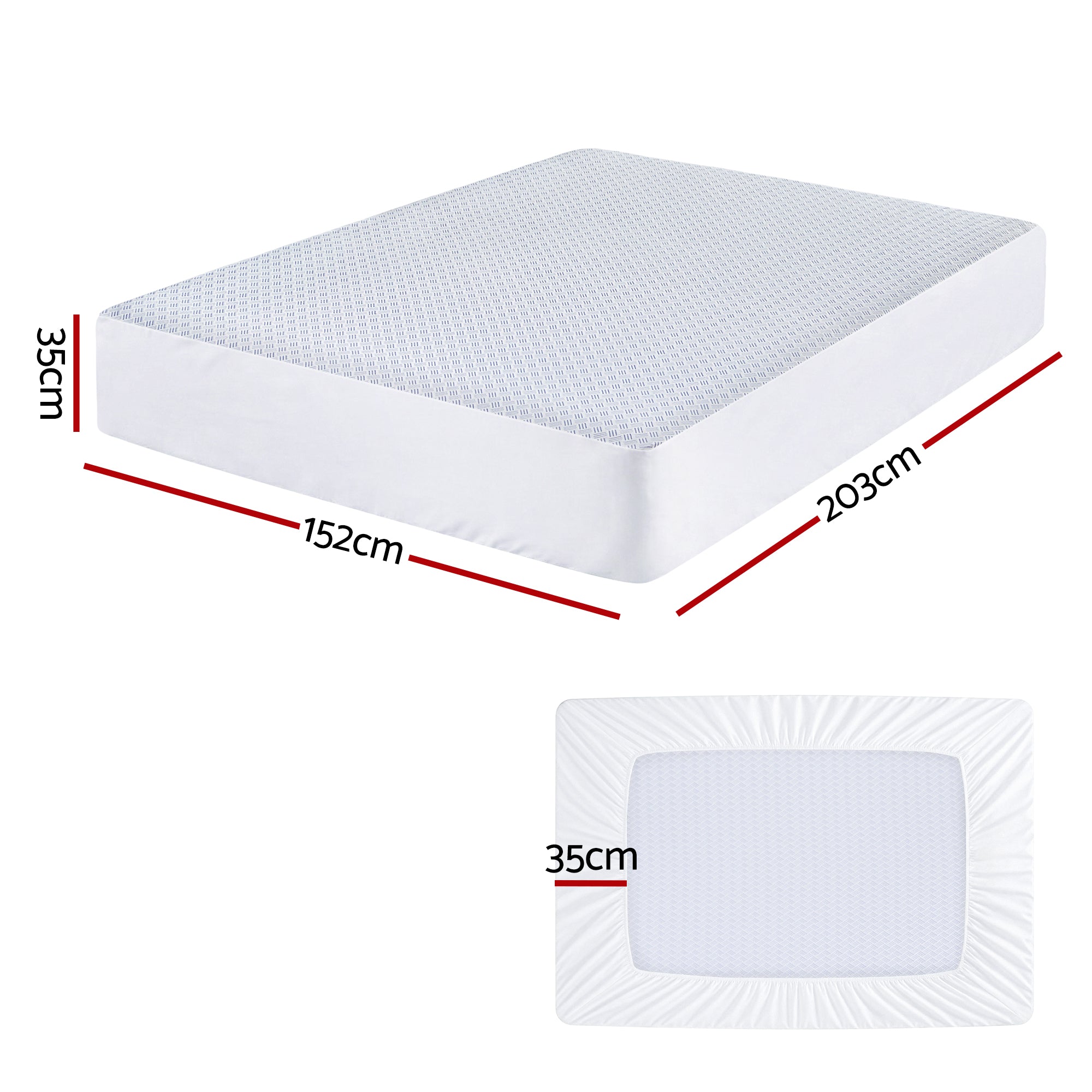 Giselle Cooling Mattress Protector Waterproof Deep Pocket Fitted Cover Queen-Home &amp; Garden > Bedding > Mattress Protectors-PEROZ Accessories