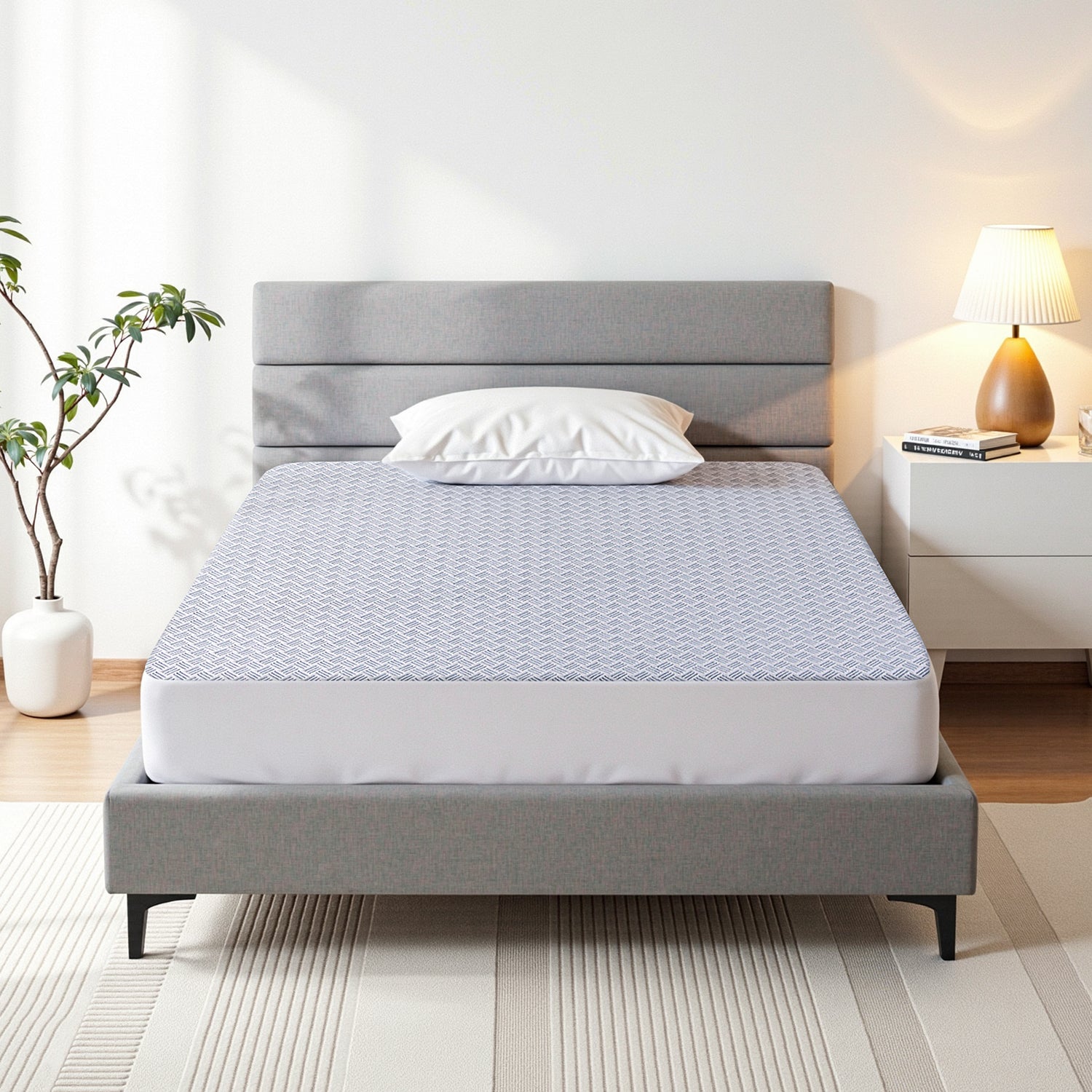 Giselle Cooling Mattress Protector Waterproof Deep Pocket Fitted Cover Single-Home &amp; Garden > Bedding > Mattress Protectors-PEROZ Accessories