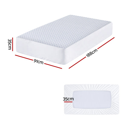 Giselle Cooling Mattress Protector Waterproof Deep Pocket Fitted Cover Single-Home &amp; Garden > Bedding > Mattress Protectors-PEROZ Accessories