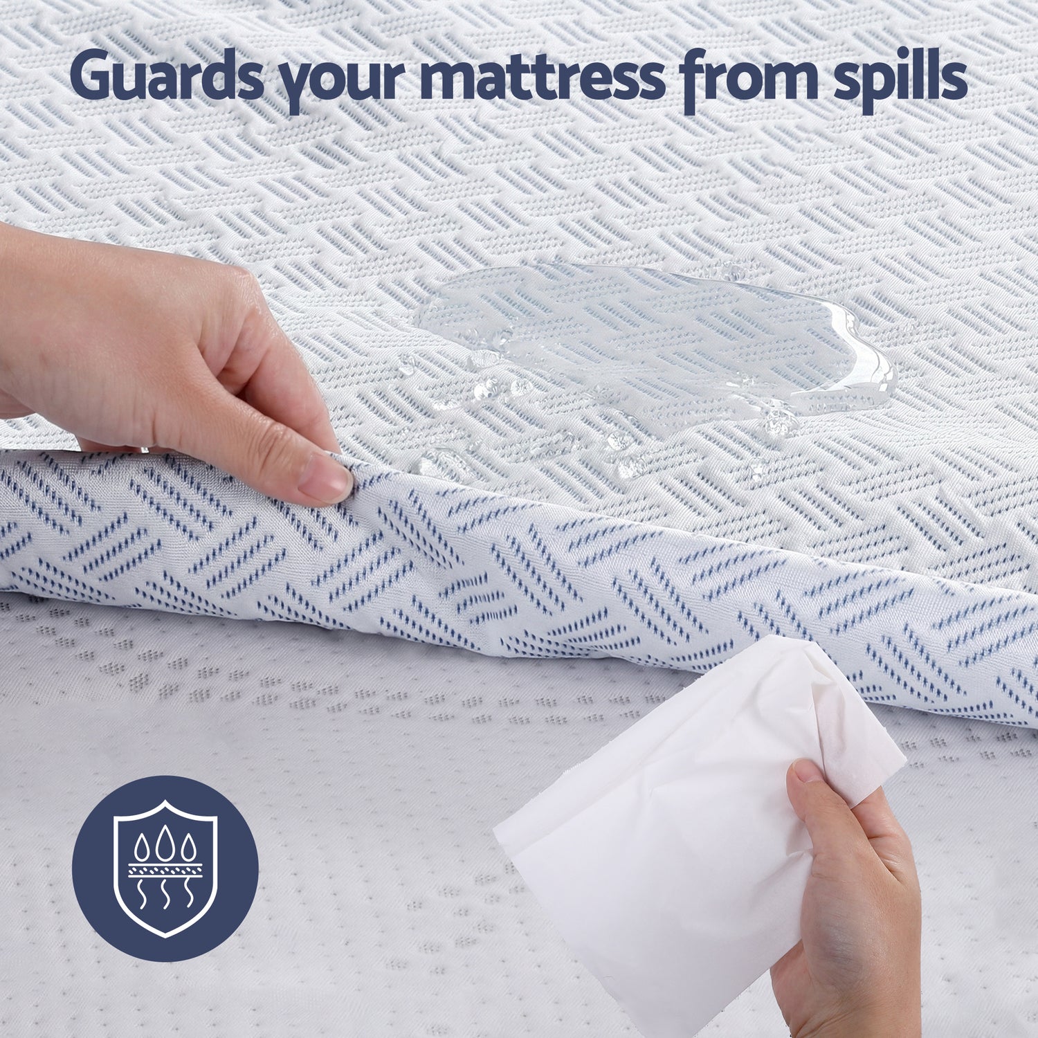 Giselle Cooling Mattress Protector Waterproof Deep Pocket Fitted Cover Single-Home &amp; Garden > Bedding > Mattress Protectors-PEROZ Accessories