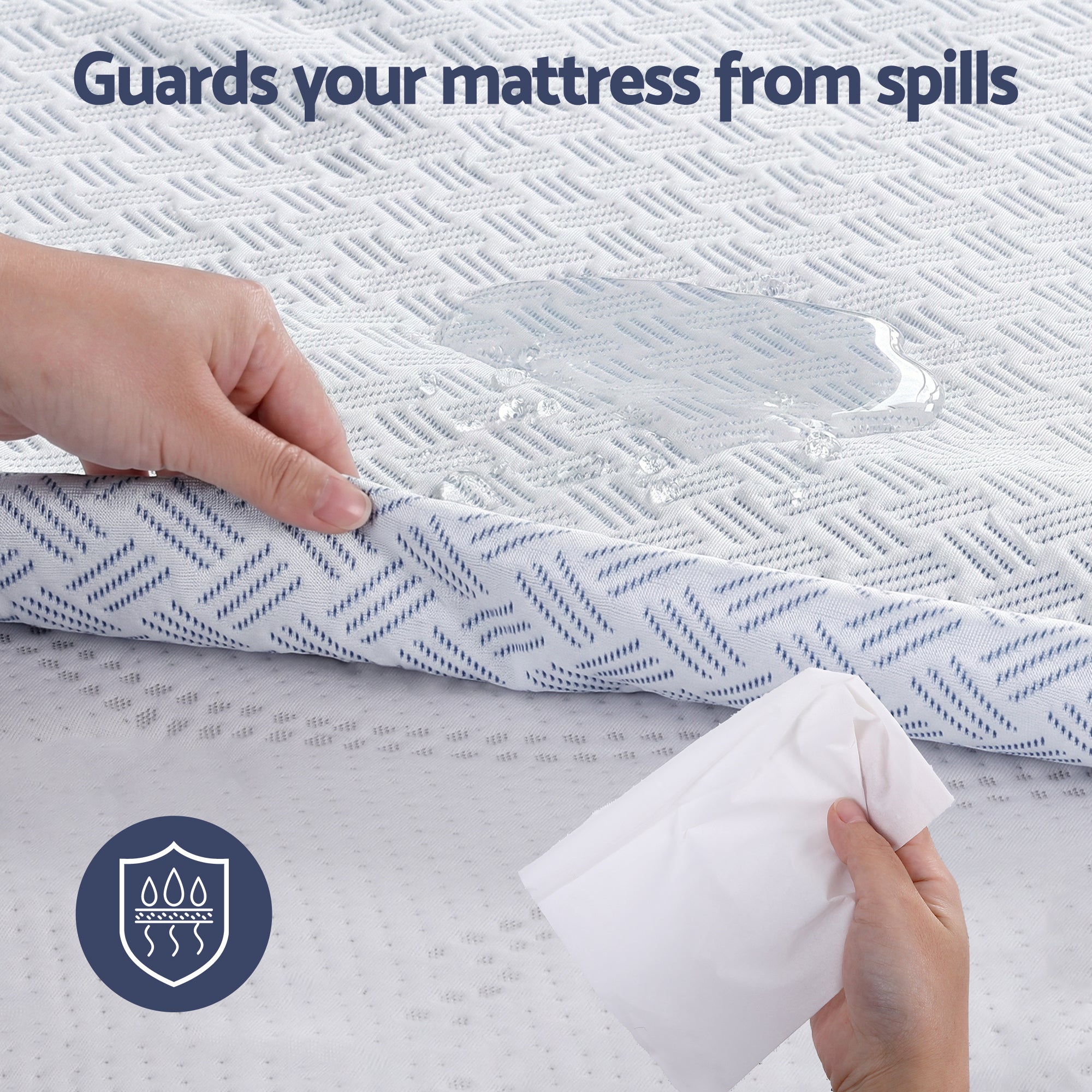 Giselle Cooling Mattress Protector Waterproof Deep Pocket Fitted Cover Single-Home &amp; Garden > Bedding > Mattress Protectors-PEROZ Accessories