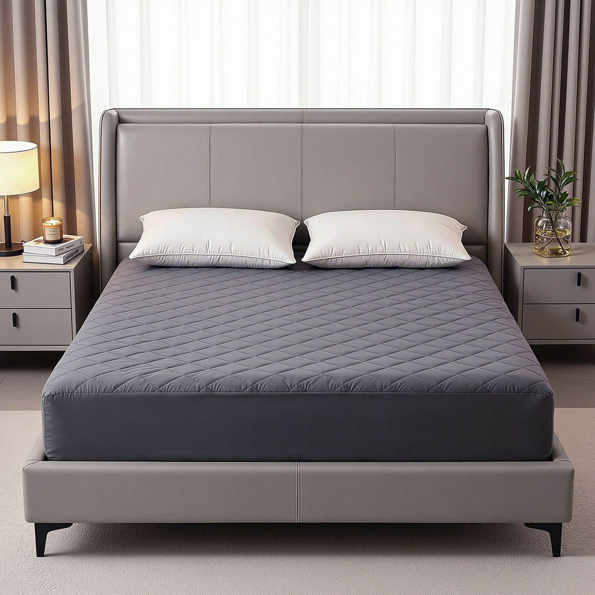 Giselle Water-Resistant Mattress Protector Microfiber 360° Fit King-Home &amp; Garden > Bedding > Mattress Protectors-PEROZ Accessories