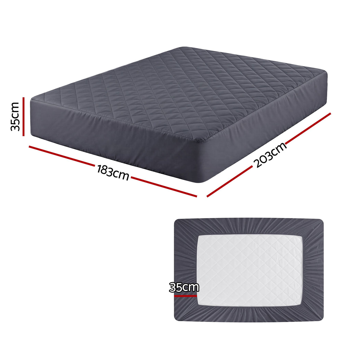Giselle Water-Resistant Mattress Protector Microfiber 360° Fit King-Home &amp; Garden > Bedding > Mattress Protectors-PEROZ Accessories