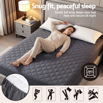 Giselle Water-Resistant Mattress Protector Microfiber 360° Fit King-Home &amp; Garden > Bedding > Mattress Protectors-PEROZ Accessories