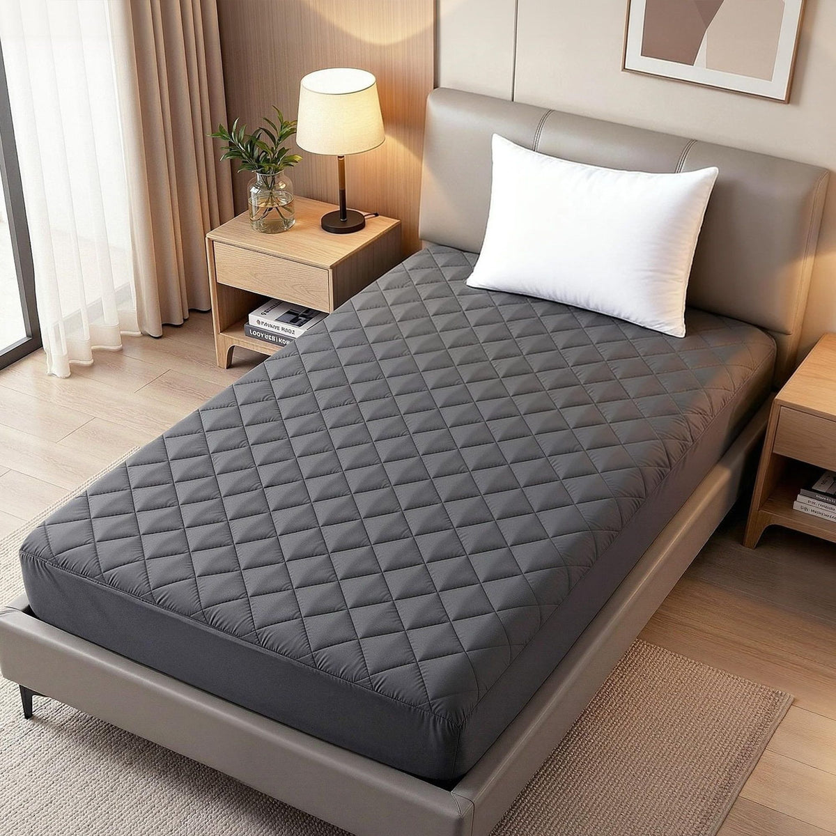 Giselle Water-Resistant Mattress Protector Microfiber 35cm 360° Fit Single-Home &amp; Garden > Bedding > Mattress Protectors-PEROZ Accessories