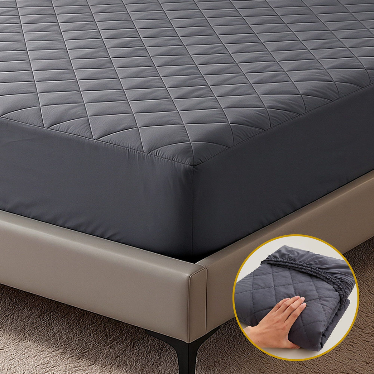 Giselle Water-Resistant Mattress Protector Microfiber 35cm 360° Fit Single-Home &amp; Garden > Bedding > Mattress Protectors-PEROZ Accessories
