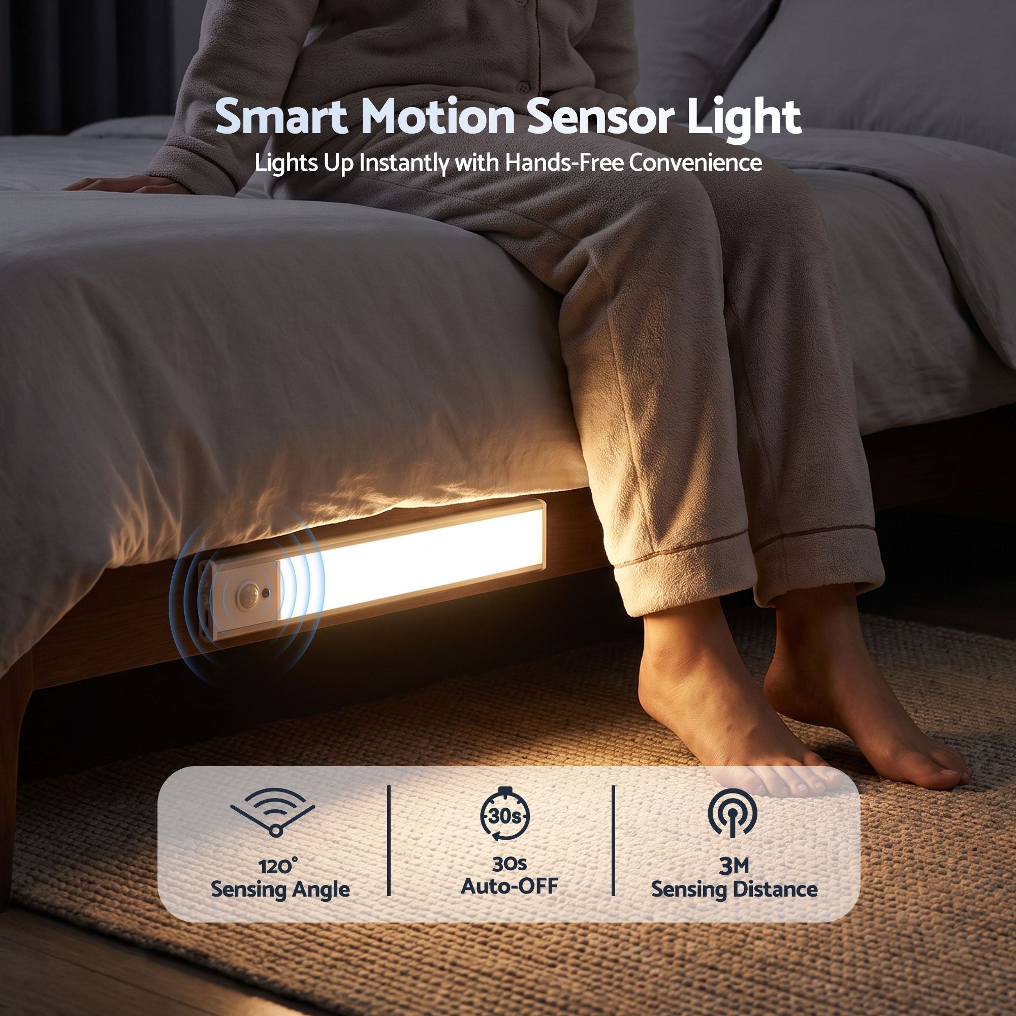 Artiss 4-Pack 25cm Motion Sensor Under Cabinet Lights, LED Closet Light with 5 Colors Dimmable