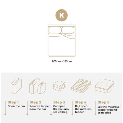 Bedra Microfibre Mattress Topper Luxury Pillowtop King-Mattress Toppers-PEROZ Accessories