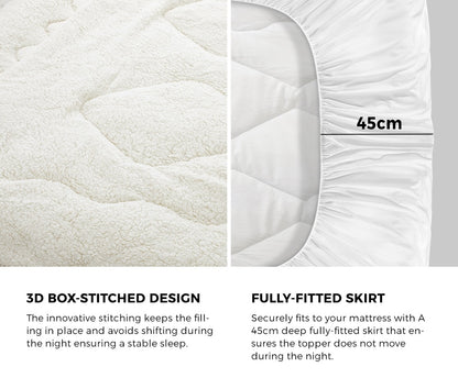 Bedra Fleece Mattress Topper Reversible Pillowtop King-Pillow Top Mattress Toppers-PEROZ Accessories