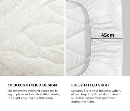 Bedra Fleece Mattress Topper Reversible Pillowtop Queen-Pillow Top Mattress Toppers-PEROZ Accessories