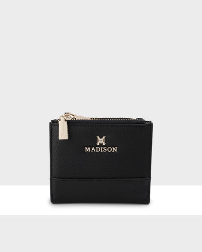 Arabella Small Double Zip Pocket Wallet-Wallets-PEROZ Accessories
