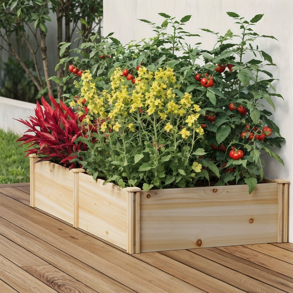 Livsip Garden Bed 160x80x30cm Raised Wooden Planter-Garden Bed-PEROZ Accessories