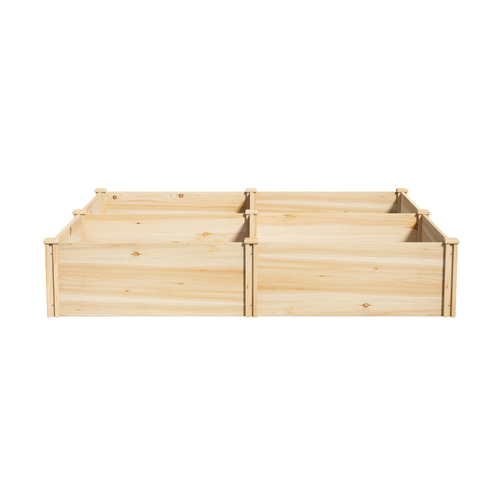 Livsip Garden Bed Set of 4 Raised Wooden Planter 80x80x30cm-Garden Bed-PEROZ Accessories