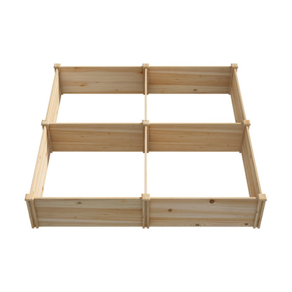 Livsip Garden Bed Set of 4 Raised Wooden Planter 80x80x30cm-Garden Bed-PEROZ Accessories