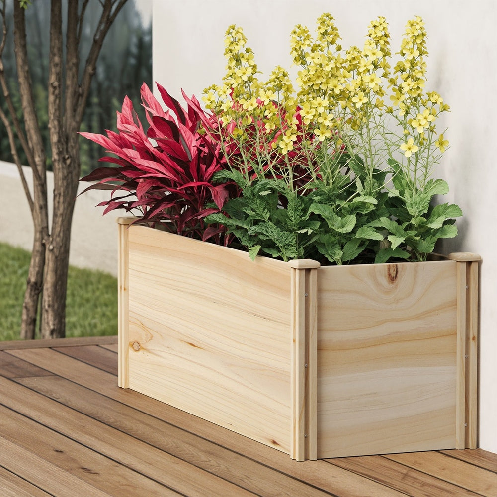 Livsip Garden Bed 240x45x45cm Raised Wooden Planter-Garden Bed-PEROZ Accessories