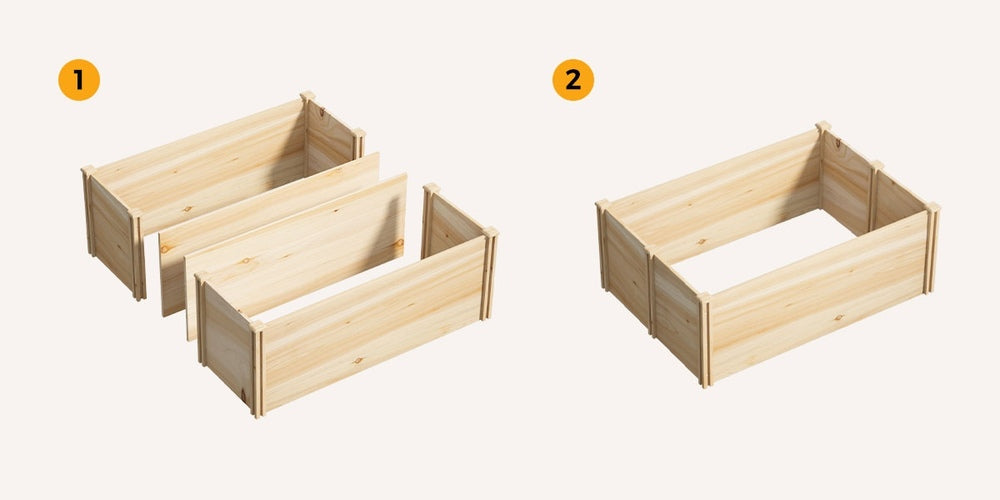 Livsip Garden Bed 240x45x45cm Raised Wooden Planter-Garden Bed-PEROZ Accessories