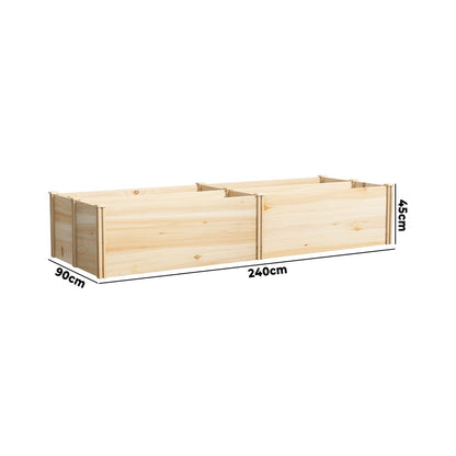 Livsip Garden Bed Set of 4 Raised Wooden Planter 120x45x45cm-Garden Bed-PEROZ Accessories