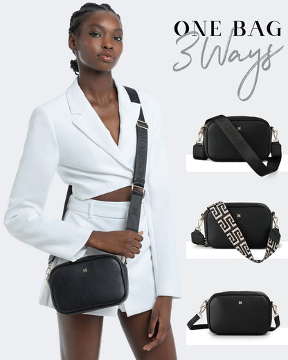 Monica Crossbody Bag &amp; 3 Straps - One Bag 3 Ways-Handbags-PEROZ Accessories