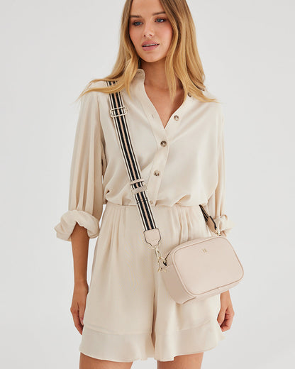 Monica Stripe 5 Piece Giftbox - Handbag, Bag Strap, Cardholder, Keychain &amp; Personalisation Charm-Handbags-PEROZ Accessories