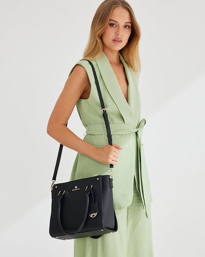Angie Medium 3 Compartment Satchel Bag-Satchel Bags-PEROZ Accessories