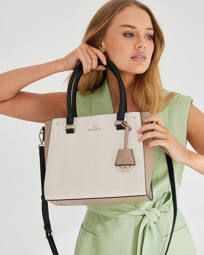 Angie Medium 3 Compartment Satchel Bag-Satchel Bags-PEROZ Accessories