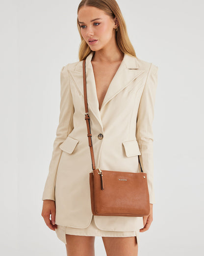 Charlotte Double Zip Crossbody Bag-Crossbody Bags-PEROZ Accessories