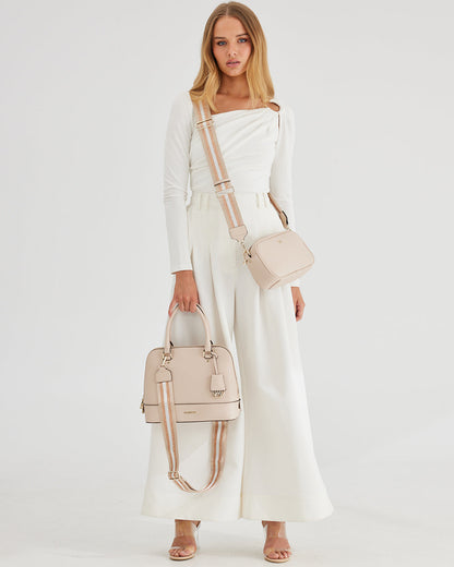 Monica Camera Crossbody Bag + Metallic Stripe Bag Strap-Handbags-PEROZ Accessories