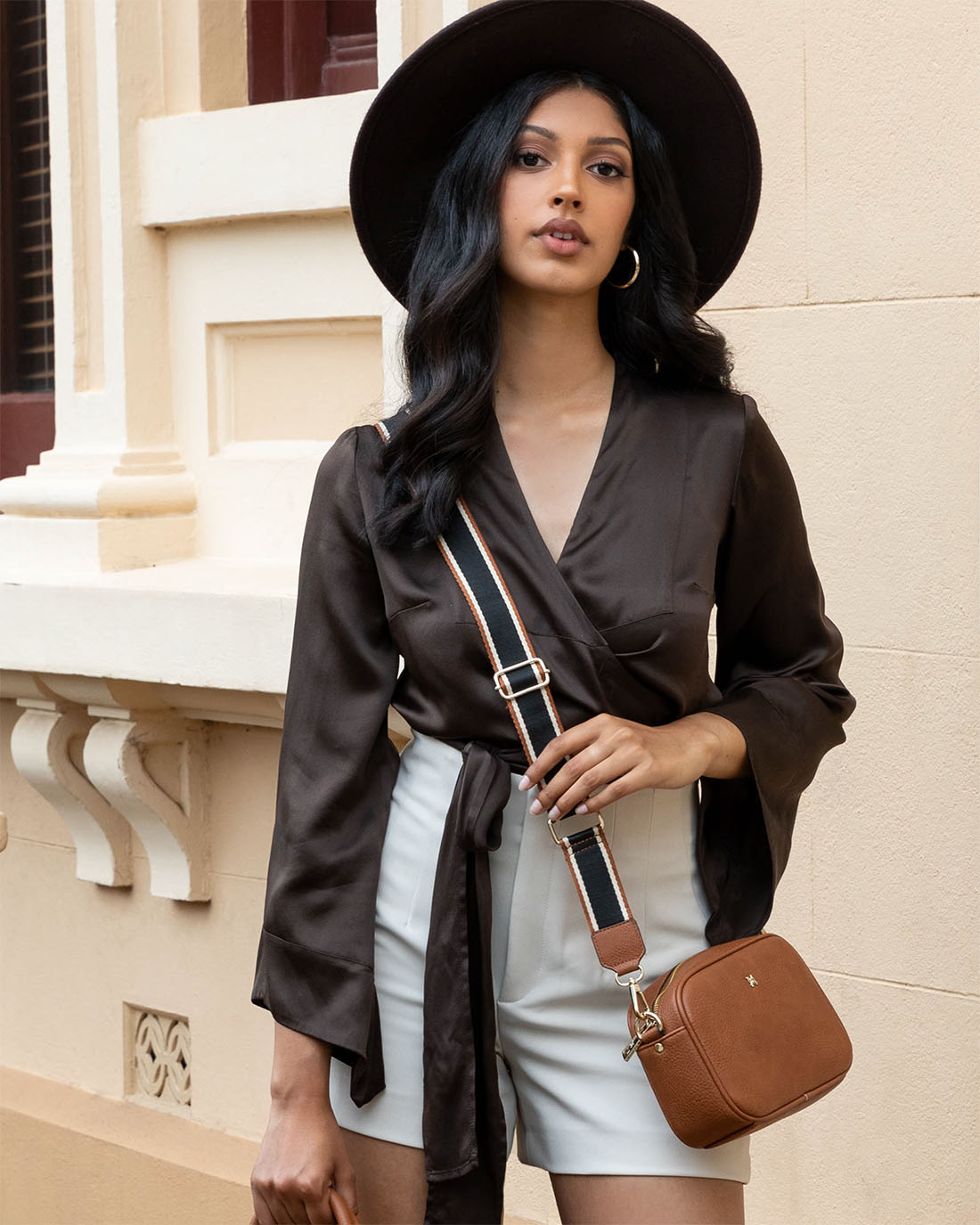 Monica Stripe 5 Piece Giftbox - Handbag, Bag Strap, Cardholder, Keychain &amp; Personalisation Charm-Handbags-PEROZ Accessories