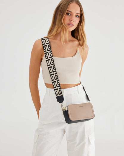 Maddie Double Zip Camera Crossbody Bag + Graphic Bag Strap-Crossbody Bags-PEROZ Accessories