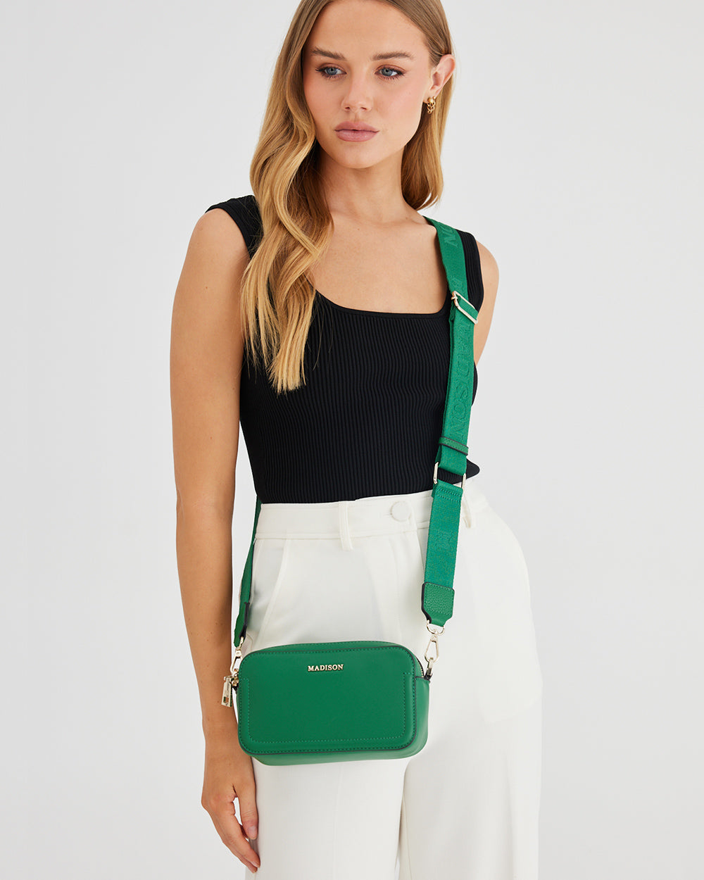 Maddie Double Zip Camera Crossbody Bag + Monogram Bag Strap-Handbags-PEROZ Accessories