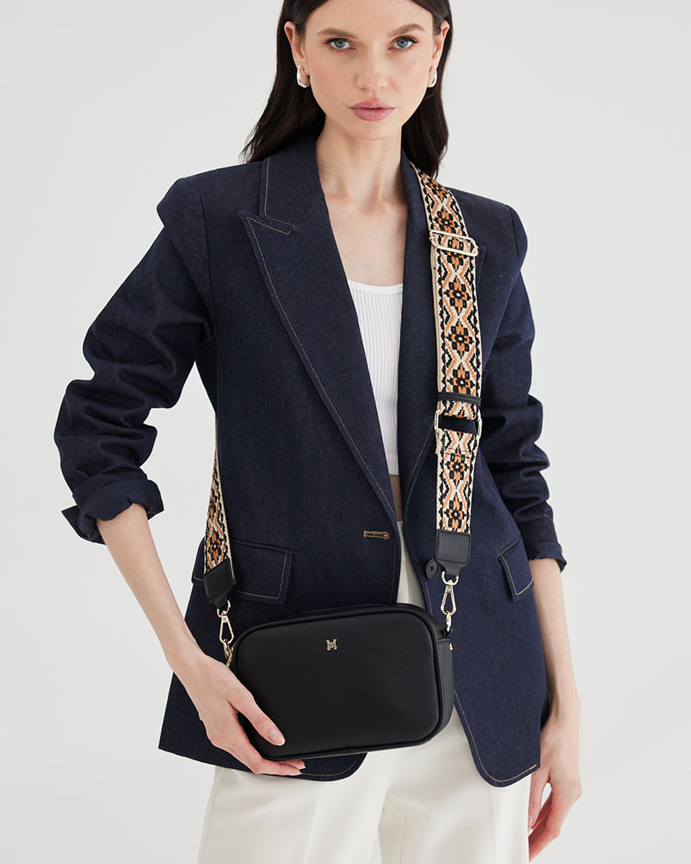 Monica Camera Crossbody Bag + Aztec Bag Strap-Handbags-PEROZ Accessories