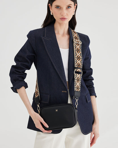 Monica Camera Crossbody Bag + Aztec Bag Strap-Handbags-PEROZ Accessories