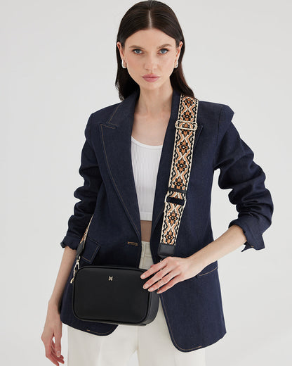Monica Camera Crossbody Bag + Aztec Bag Strap-Handbags-PEROZ Accessories