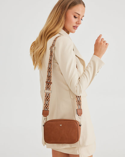 Monica Camera Crossbody Bag + Aztec Bag Strap-Camera Crossbody Bags-PEROZ Accessories