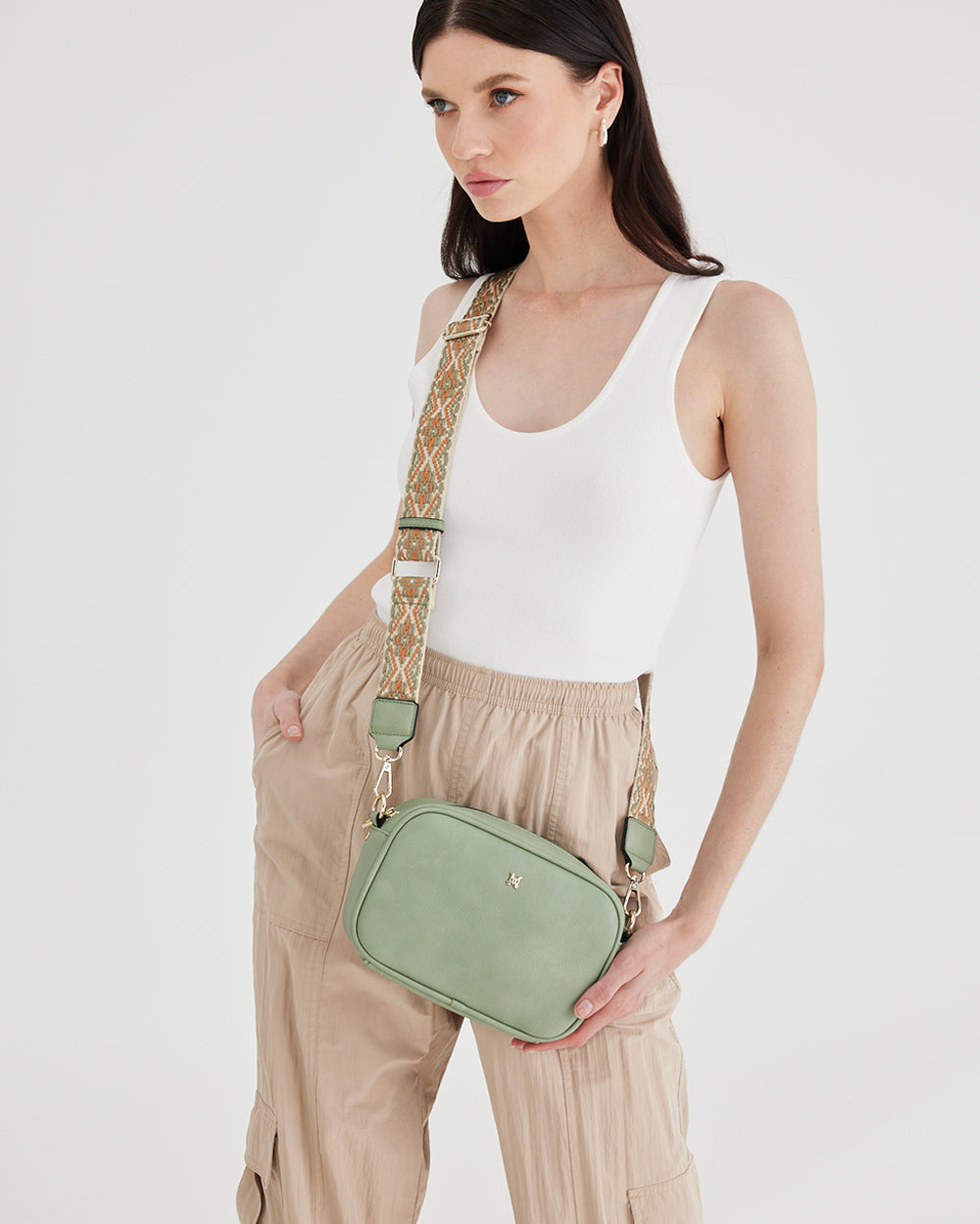 Monica Camera Crossbody Bag + Aztec Bag Strap-Camera Crossbody Bags-PEROZ Accessories