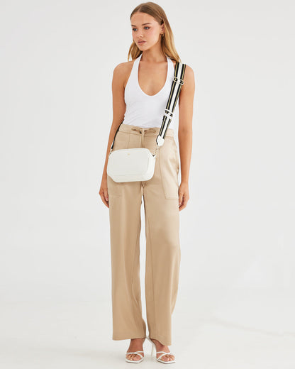 Monica Camera Crossbody Bag + Metallic Stripe Bag Strap-Handbags-PEROZ Accessories