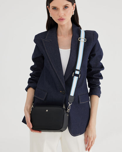 Monica Camera Crossbody Bag + Stripe Bag Strap-Handbags-PEROZ Accessories