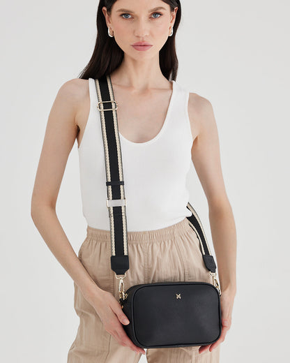 Monica Camera Crossbody Bag + Stripe Bag Strap-Camera Bags-PEROZ Accessories