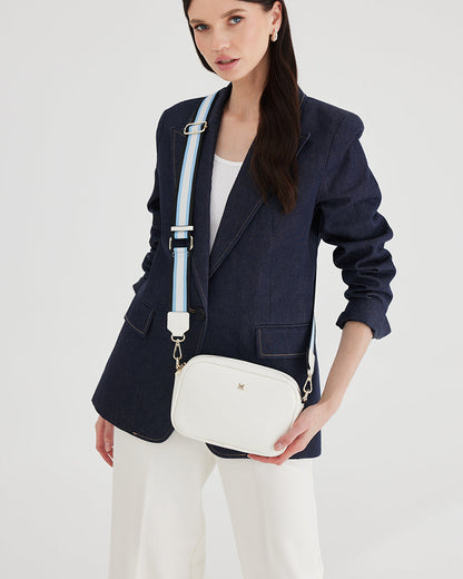 Monica Camera Crossbody Bag + Stripe Bag Strap-Handbags-PEROZ Accessories