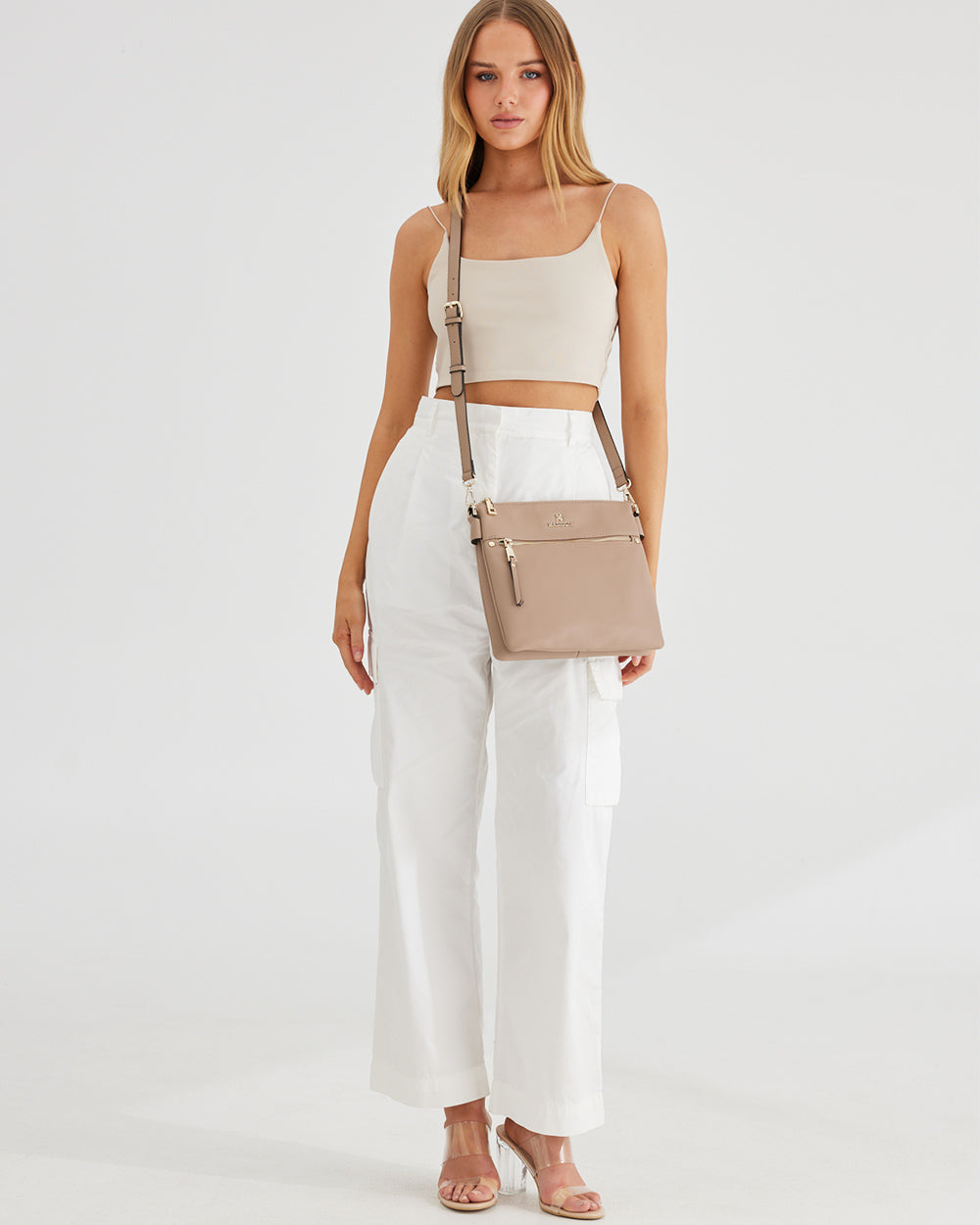 Renee Zip Top 2 Compartment Crossbody Bag-Crossbody Bags-PEROZ Accessories